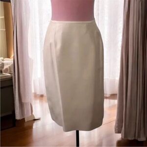 Elie Tahari Silk Pencil Skirt Champagne Beige Peach Size 12